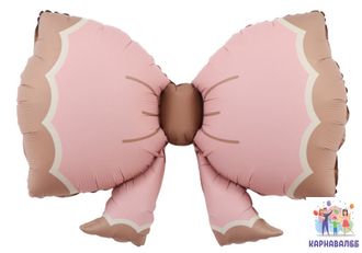 Шар (37''/94 см) Фигура, Бант, Розовый ( шар+гелий+ лента)
