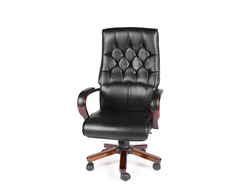 Кресло офисное Ботичелли черная экокожа/дерево