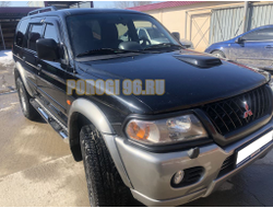 Пороги труба с проступью с алюминиевым листом d76 для Mitsubishi Pajero Sport (1998-2007)