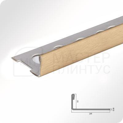 Профиль для плитки из нержавеющей стали 10 мм. NEEXY PVS93-04 BG Золото браш