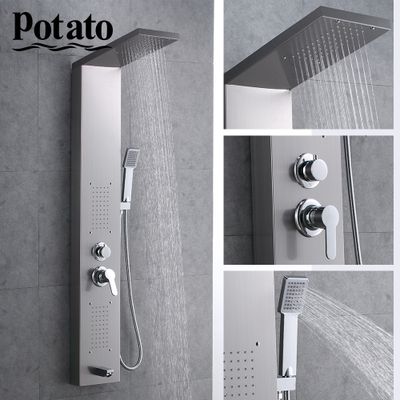 Гидромассажная душевая панель POTATO p3545 3-х функц. с лейкой и шлангом