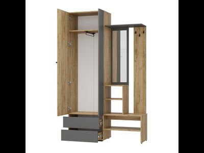 Прихожая Твист ПР-04 крафт-графит (Мебелони)