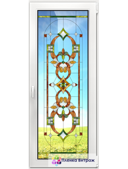 Витражная пленка, витражная пленка самоклеющаяся, пленочный витраж с классическим рисунком
