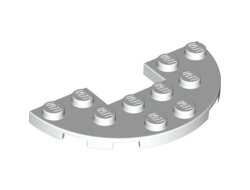 Plate, Round Half 3 x 6 with 1 x 2 Cutout, White (18646 / 6192352)