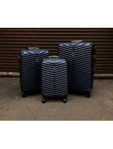 Пластиковый чемодан  Баолис темно-синий размер S