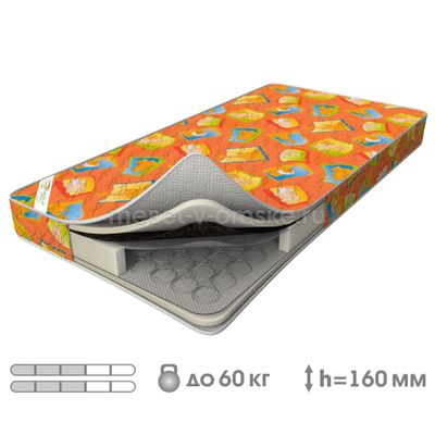 ВК853 Матрас "Кроха" (пружины Боннель, спанбонд, термовойлок, ППУ, холлотек меланж, бязь)