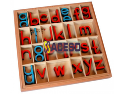 3.06.4 Англ. подвижный деревянный алфавит в коробке - печатные буквы. 5/10 шт.