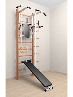 Деревянный тренажер  стенка в квартиру с креплением к стене для взрослых и детей    (ОРЕХ)