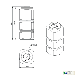Емкость Экопром L 750 л синяя