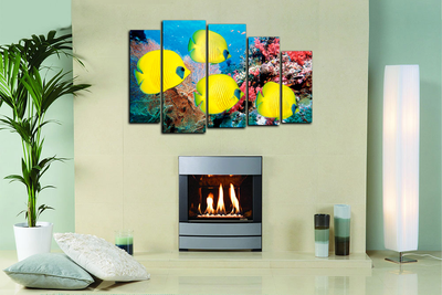 Модульная картина "Желтые рыбки"