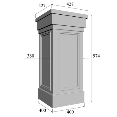 размер тумбы тмб-002 для балюстрады