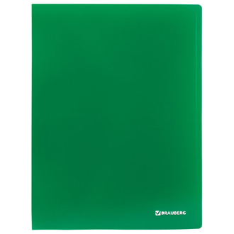Папка на 2 кольцах BRAUBERG "Office", 32 мм, зеленая, до 250 листов, 0,5 мм, 227501