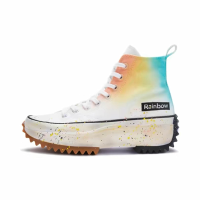 Купить Кеды Converse Run Star Hike Rainbow белые высокие166799C
