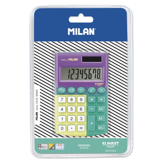 Калькулятор карманный Milan Sunset 8-разр дв. питание цвет зелено-желтый