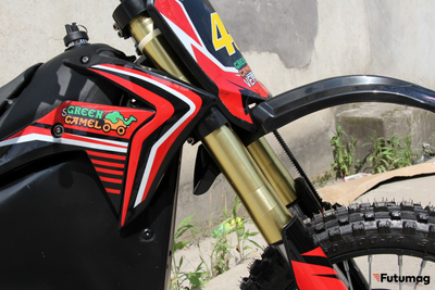 Электромотоцикл GreenCamel Питбайк DB500, 48V 1500W R14/R12 красный