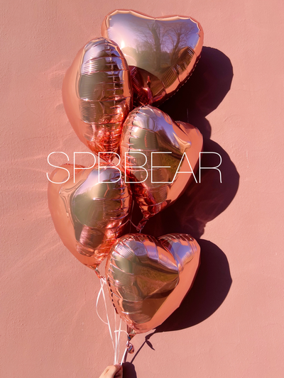 Фольгированные шары Сердца 5 штук розовое золото