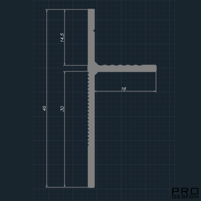 Теневой плинтус скрытого монтажа Pro Design Panel 7208 Анодированный