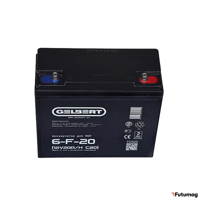 Аккумулятор для ИБП Gelbert 6-F-20 (12V20A/H C20)