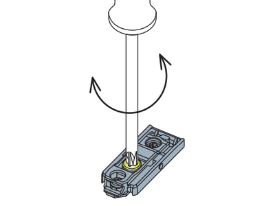 F0 Монтажная планка петли Titus T-type прямая с винтами 6,3х15 мм
