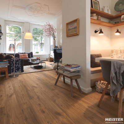 Ламинат MEISTER 6377 Дуб Кимзе коричневый в интерьере