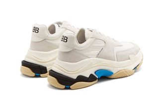 Balenciaga Triple-S White Grey Blue Suede