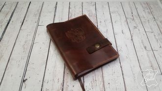 подарок руководителю, Ежедневник с гербом РФ, ежедневник из натуральной кожи, оригинальный подарок