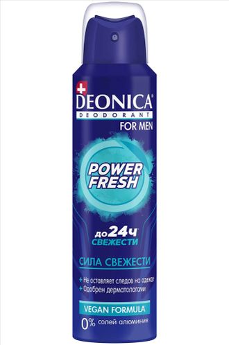 FOR MEN Антиперспирант Мужской спрей  POWER FRESH (vegan formula) ДЕОНИКА 1