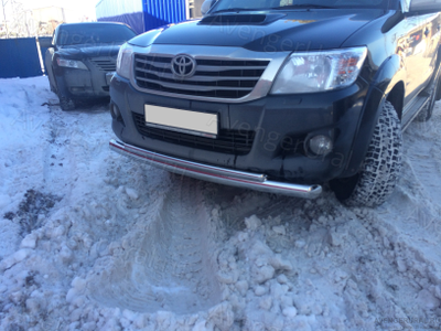 Защита переднего бампера двойная d76+42 мм