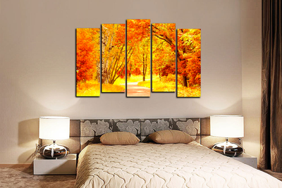 Модульная картина "Желтая осень"