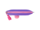 Пенал-косметичка BRAUBERG, канвас с объемной аппликацией, "Flamingo", 20х3х9 см, 229001
