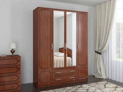 ШР-4 (бел./пл./бел.) 2 больш. ящика 2 зеркала (Бравомебель)