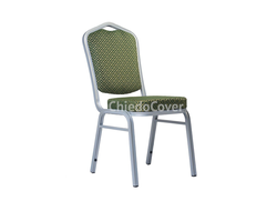 Банкетный стул Хит 25 мм Зеленый ромб, серебро