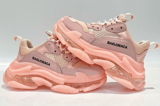 Balenciaga Triple S персиковые с прозрачной подошвой