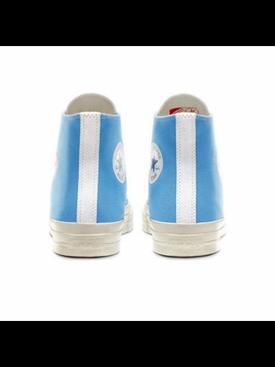 Converse Comme des Garcons Blue голубые высокие с сердечком