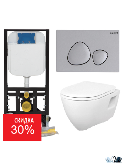 Чаша унитаза Creavit Terra TP325-11CB00E-0000 (TP325.00100), подвесная