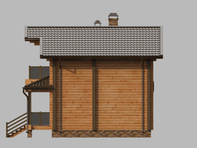 Двухэтажный дом из клееного бруса КБ-08, 100 м2