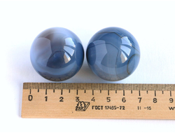 Шар Агат серый в ассортименте, Ботсвана (35 мм, 58 г) №13634