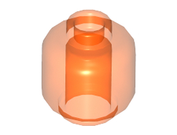 Minifigure, Head Plain - Hollow Stud, Trans-Neon Orange (3626c / 6039180)