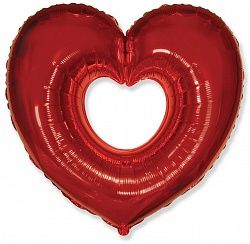 Шар (40&#039;&#039;/102 см) Фигура, Сердце в сердце, Красный, 1 шт.