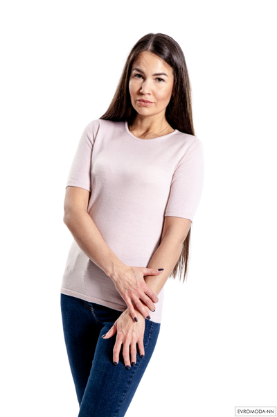 Пуловер женский шерстяной Girocollo розовый Linea Cinque 10/21085-20