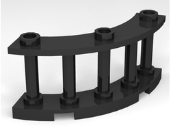 Fence 4 x 4 x 2 Quarter Round Spindled with 3 Studs, Black (21229 / 6115198)