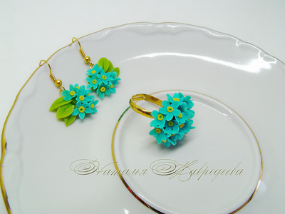 Комплект украшений "Незабудки"