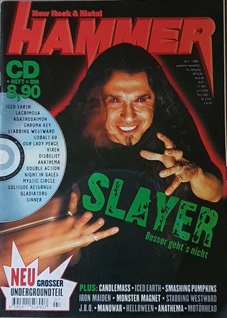 Metal Hammer Deutsch Magazine July 1998 Slayer, Candlemass, Иностранные журналы, Intpressshop