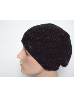 Берет с бисером вязаный женский Vizio Италия 6158 черный