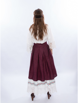 Юбка с Бантовыми складками Льняная