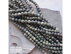 Змеевик цельный с хризотилом шары 4,6-4,8/6-6,2/8,4-8,6/10,4-10,7 мм, цена за нить 18-19 см