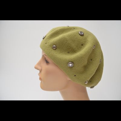 Зеленый фетровый берет Vizio Италия 3633 хаки фото