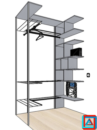 НИША - ГАРДЕРОБ с сетчатым наполнением