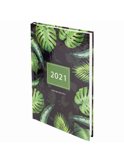 Ежедневник датированный 2021 А5 (145х215 мм), ламинированная обложка, STAFF, "Тропики", 111823