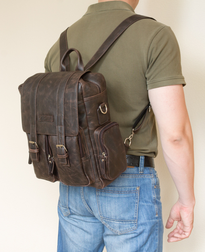 Кожаный рюкзак-сумка Fiorentino brown (арт. 3003-04)